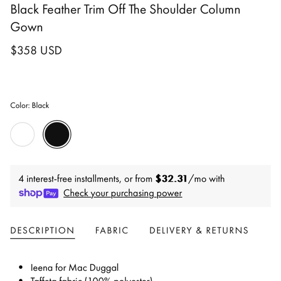 Ileana by Mac Duggal size 4 black taffeta gown - Picture 4 of 5